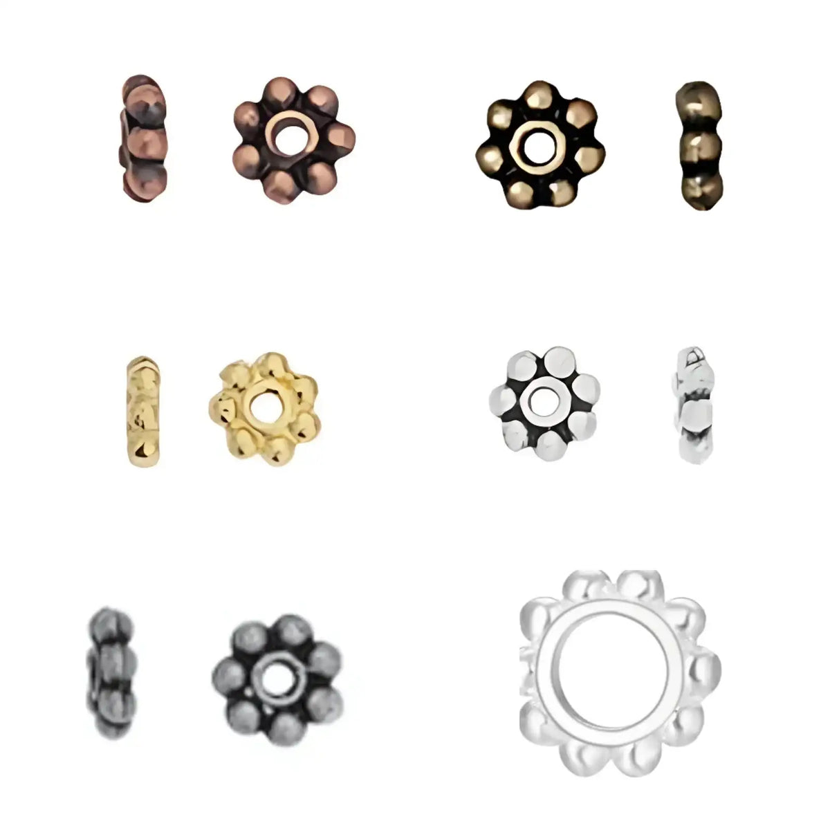 Tierracast Heishi Daisy Spacer Beads, 4mm - The Argus Collection