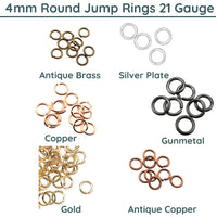 Jump Rings, 4mm, 21 Gauge, 9 Finishes - The Argus Collection