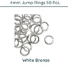 Jump Rings, 4mm Outside Diameter, 21 Gauge, 9 Finishes - The Argus Collection