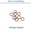 Jump Rings, 4mm, 21 Gauge, 9 Finishes - The Argus Collection