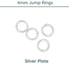 Jump Rings, 4mm, 21 Gauge, 9 Finishes - The Argus Collection
