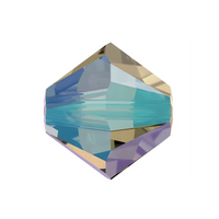 Brilliance Crystal Bicones 5328, 4mm, Black Diamond Shimmer 2x - The Argus Collection