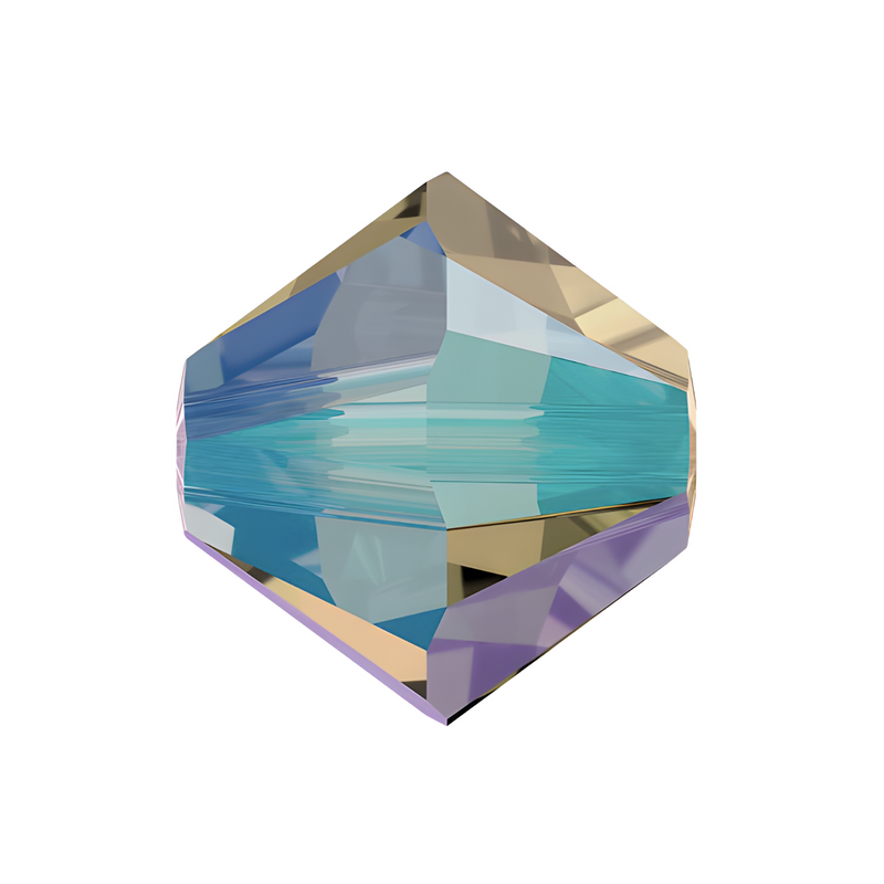 Brilliance Crystal Bicones 5328, 4mm, Black Diamond Shimmer 2x - The Argus Collection
