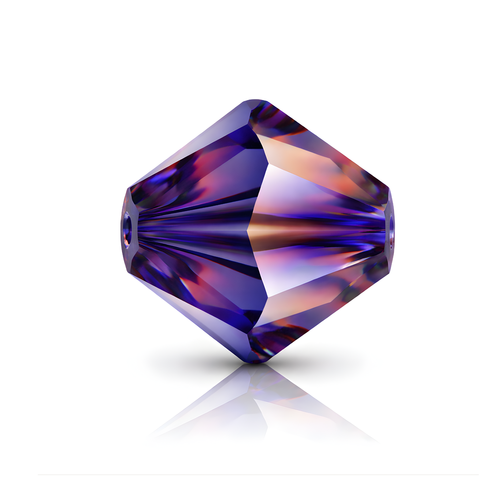 Brilliance Crystal Bicones 5328, 4mm, Dark Indigo Brandy Coated