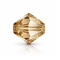 Brilliance Austrian Crystal Bicones 5328, 4mm, Light Colorado Topaz Lemon Coated - The Argus Collection