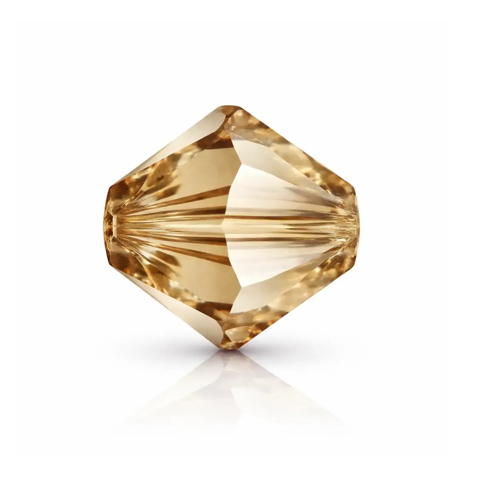 Brilliance Austrian Crystal Bicones 5328, 4mm, Light Colorado Topaz Lemon Coated - The Argus Collection