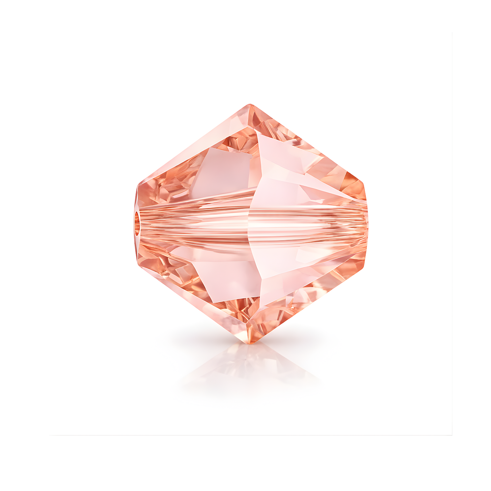 Brilliance Crystal Bicones 5328, 4mm, Light Peach Champagne Coated