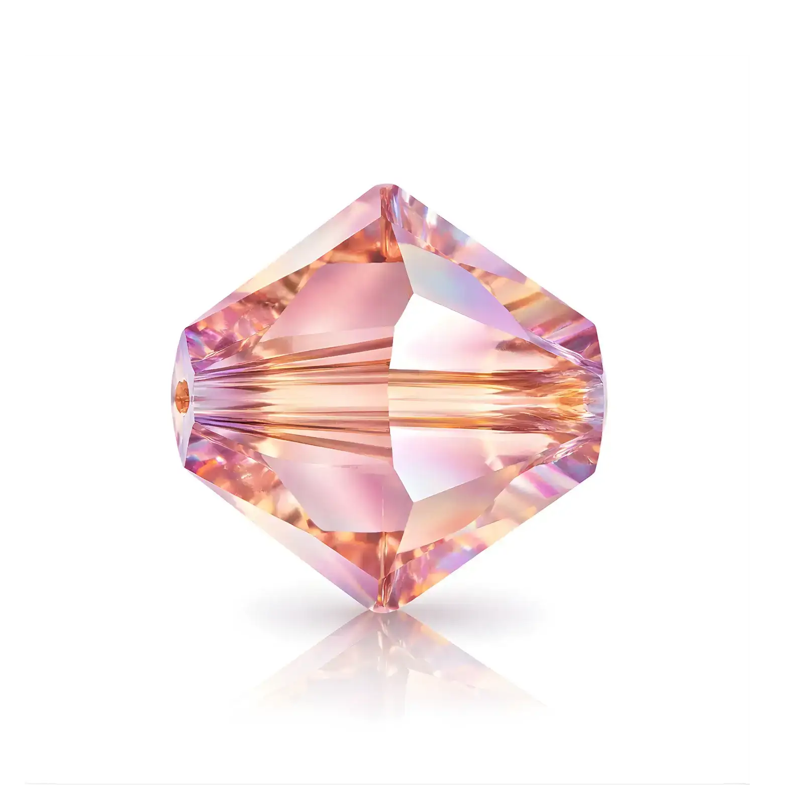 Brilliance Austrian Crystal Bicones 5328, 4mm, Light Rose x2 AB - The Argus Collection