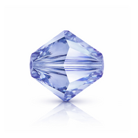 Brilliance Crystal Bicones 5328, 4mm, Light Sapphire Lemon Coated