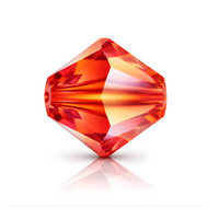 Brilliance Austrian Crystal Bicones 5328, 4mm, Light Siam Brandy Coated