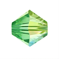 Brilliance Crystal Bicones 5328, 4mm, Peridot AB - The Argus Collection