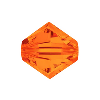 Brilliance Crystal Bicones 5328, 4mm, Tangerine - The Argus Collection