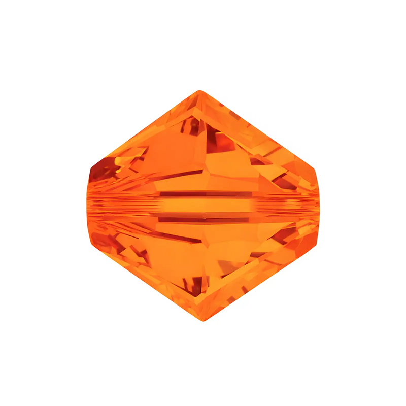 Brilliance Crystal Bicones 5328, 4mm, Tangerine - The Argus Collection