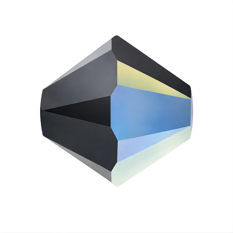 Brilliance Crystal Bicones 5328, 4mm, Jet AB - The Argus Collection