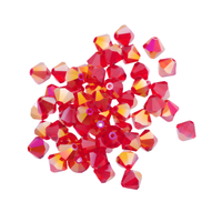 Brilliance Austrian Crystal Bicones 5328, 4mm, Light Siam Lemon Coated