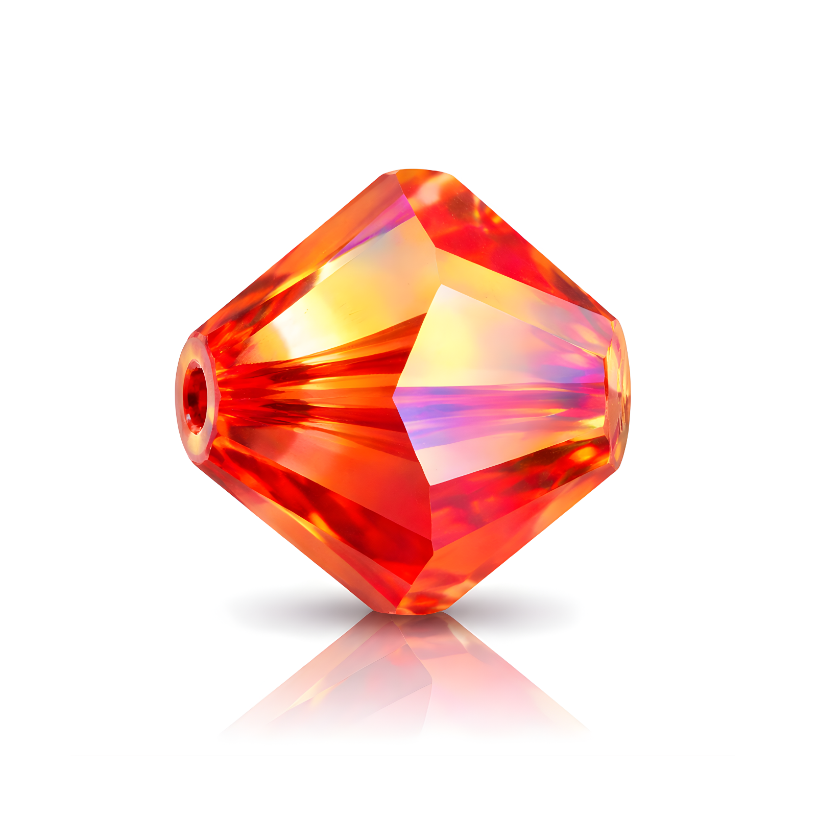 Brilliance Austrian Crystal Bicones 5328, 4mm, Light Siam Lemon Coated