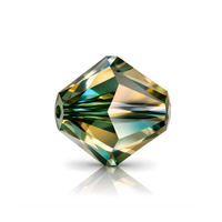 Brilliance Austrian Crystal Bicones 5328, 4mm, Peridot Golden Sahara - The Argus Collection