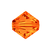 Brilliance Austrian Crystal Bicones 5328, 3mm, Tangerine