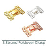 Foldover 5, 5-Strand Clasp, Gold or Copper - The Argus Collection