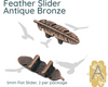 Feather Sliders for Leather or Cork, 5mm, in 4 Finishes