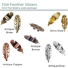 Feather Sliders for Leather or Cork, 5mm, in 4 Finishes