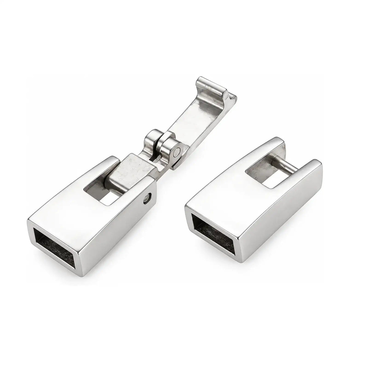 304 stainless steel 5mm foldover clasp shown open