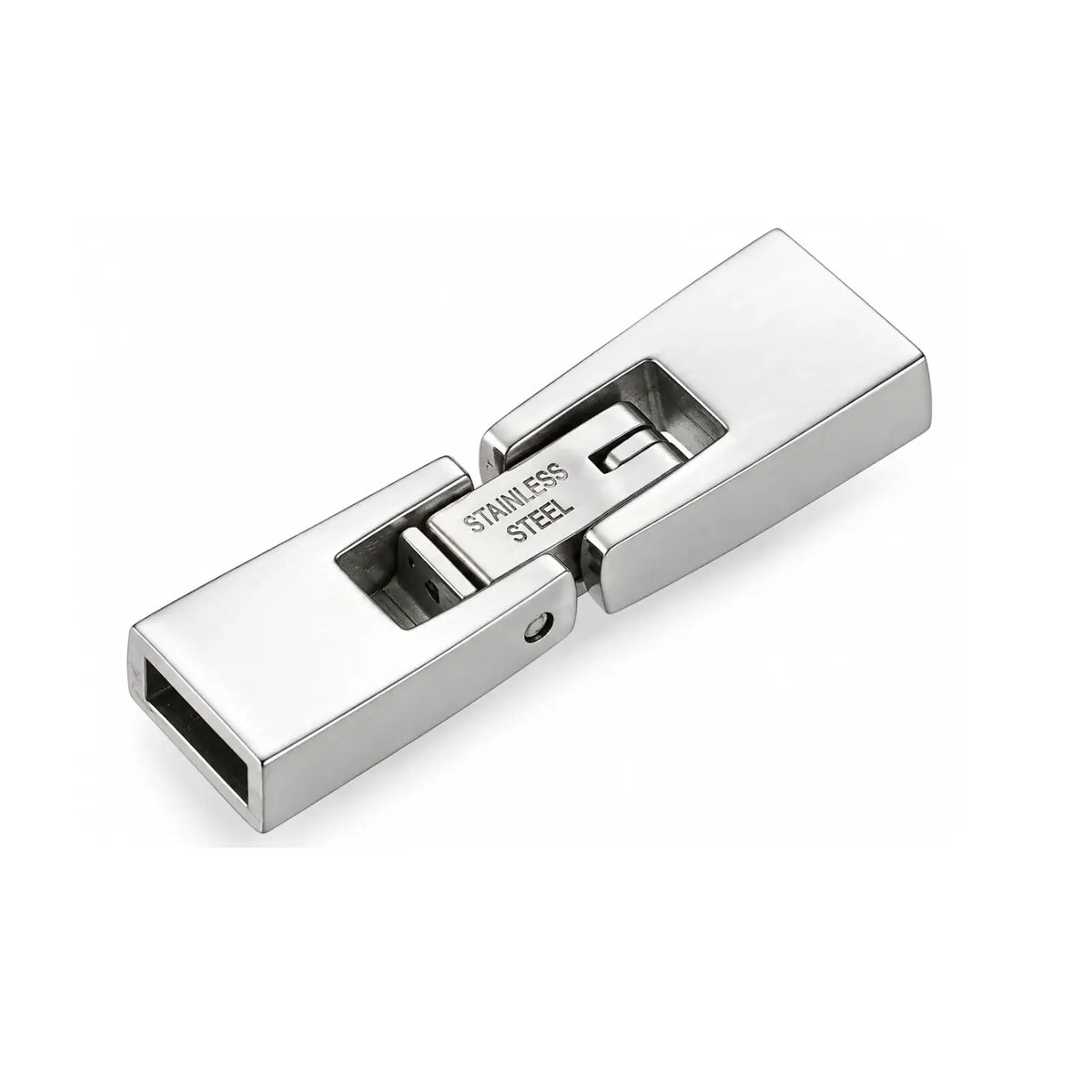 304 stainless steel foldover clasp showing secure closure