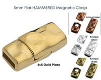 Hammered Magnetic Clasp for Leather or Cork, 5mm