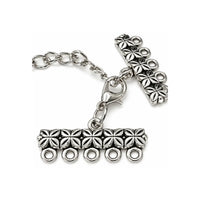 Petal 5-to-1 strand reducer in Antique Silver shown with chain and clasp