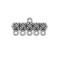 Petal 5-to-1 strand reducer in Antique Silver shown with chain and clasp