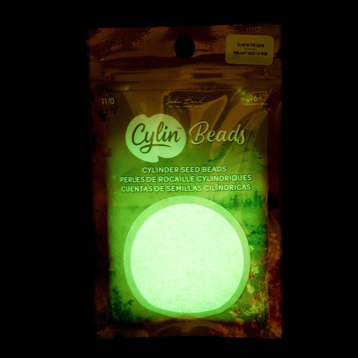 Cylin™ Beads 11/0, CY11-1134 Glow in Dark White to Green, 25g - Cylin™ Beads 11/0, CY11-1134 Glow in Dark White to Green, 25g - Default Title , The Argus Collection
