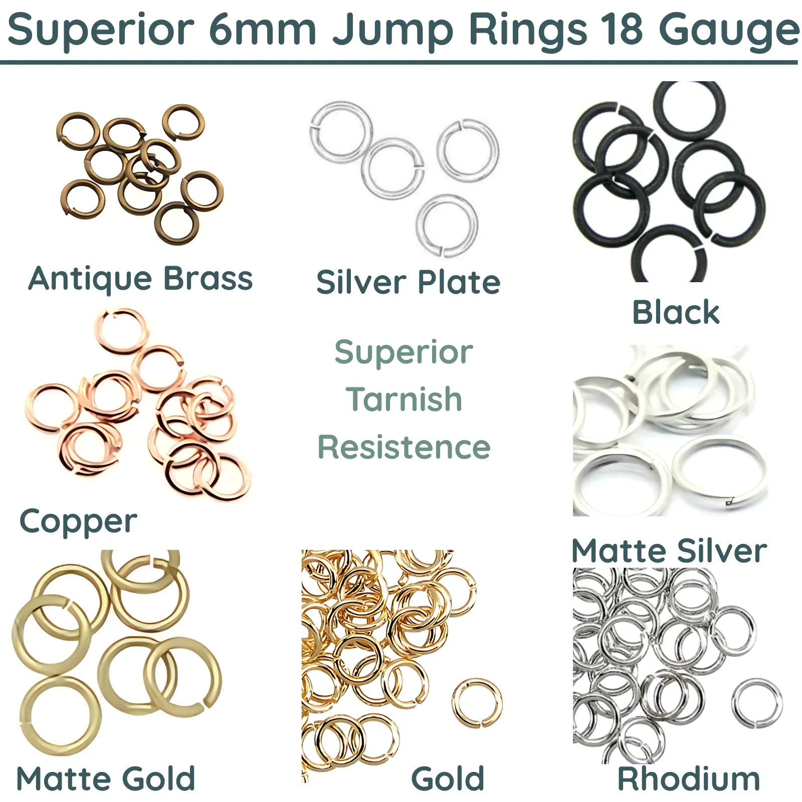 Superior 6mm Round Jump Rings, 18 gauge - The Argus Collection