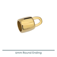 6mm Round Ending, for Leather, Cord, Kumihimo, Beaded Ropes