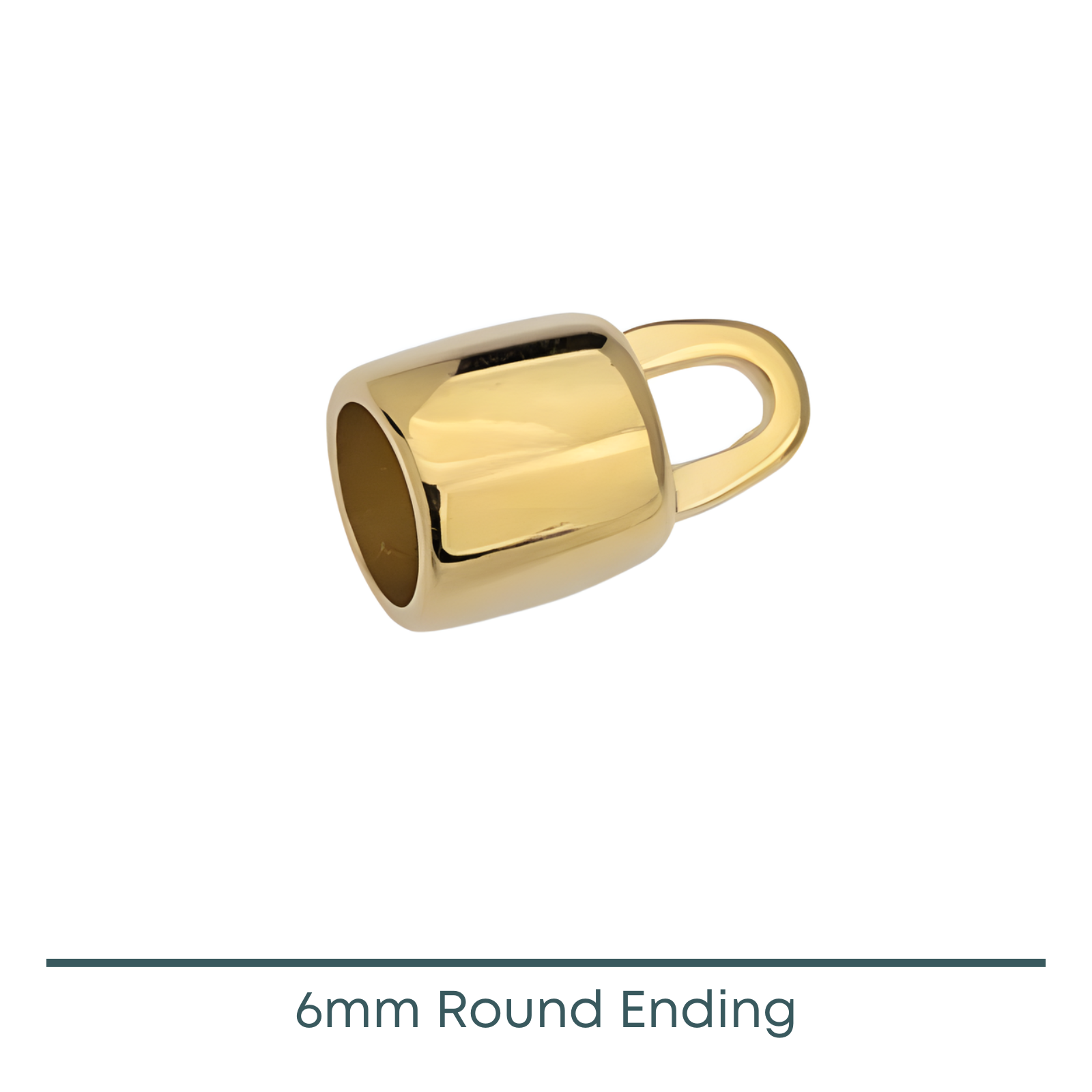 6mm Round Ending, for Leather, Cord, Kumihimo, Beaded Ropes