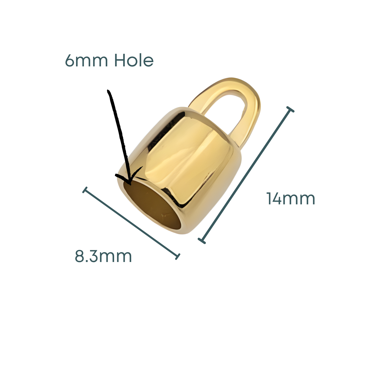 6mm Round Ending, for Leather, Cord, Kumihimo, Beaded Ropes