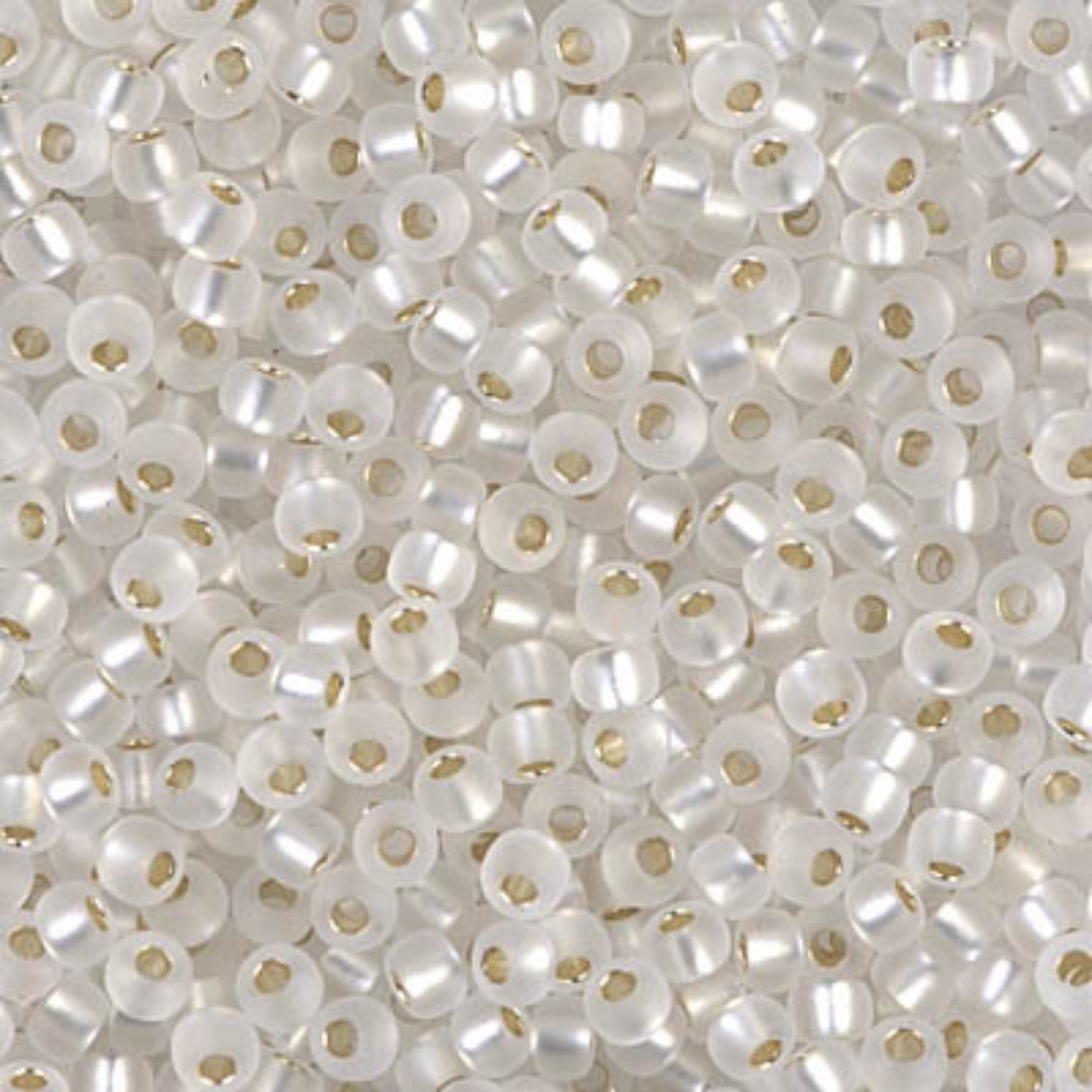 Miyuki 8/0 Seed Beads, 8-001F, Silver Lined Crystal Matte, 10g