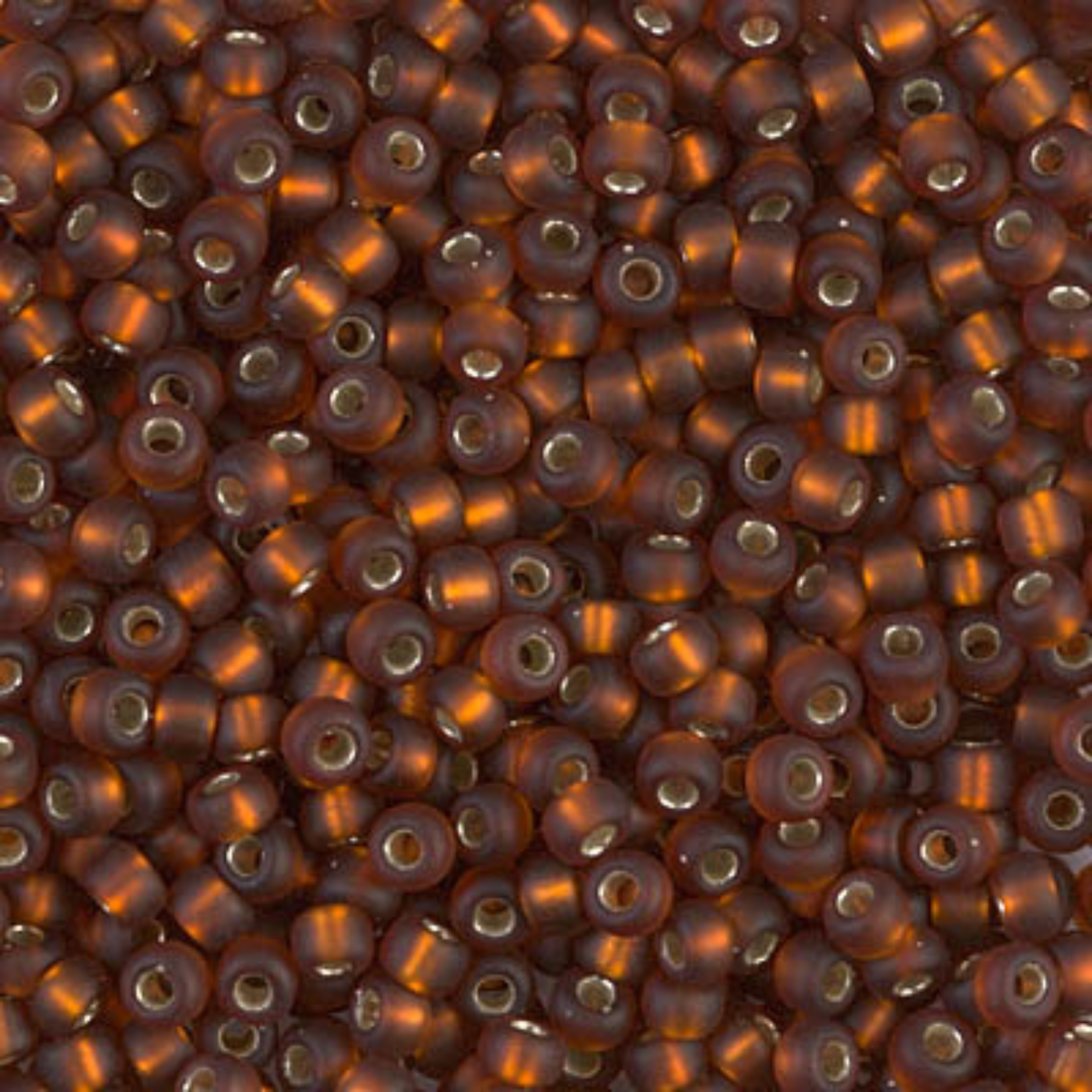 Miyuki 8/0 Seed Beads, 8-005F, Silver Lined Dark Topaz Matte, 10g