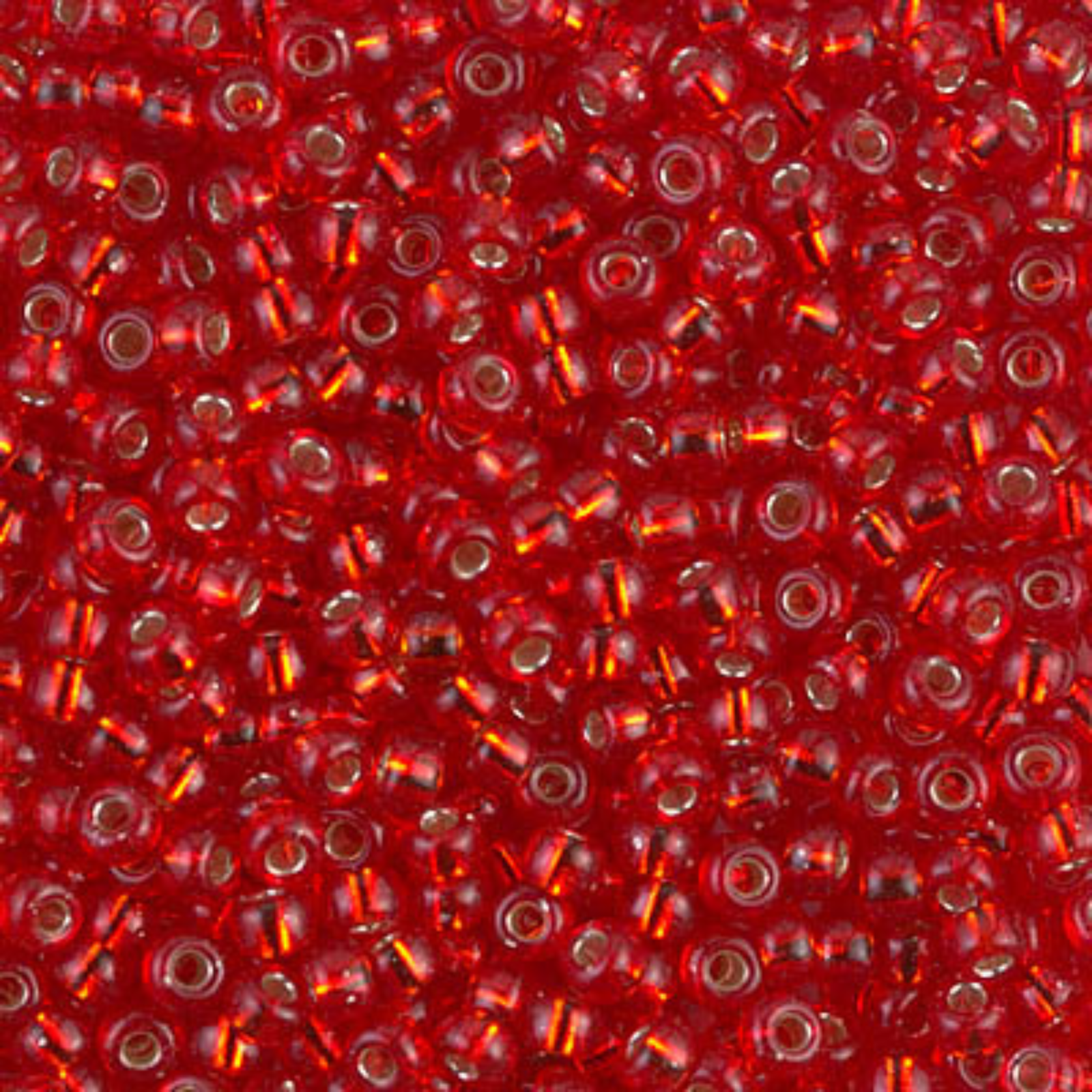 Miyuki 8/0 Seed Beads, 8-010, Silver Lined Flame Red, 10g