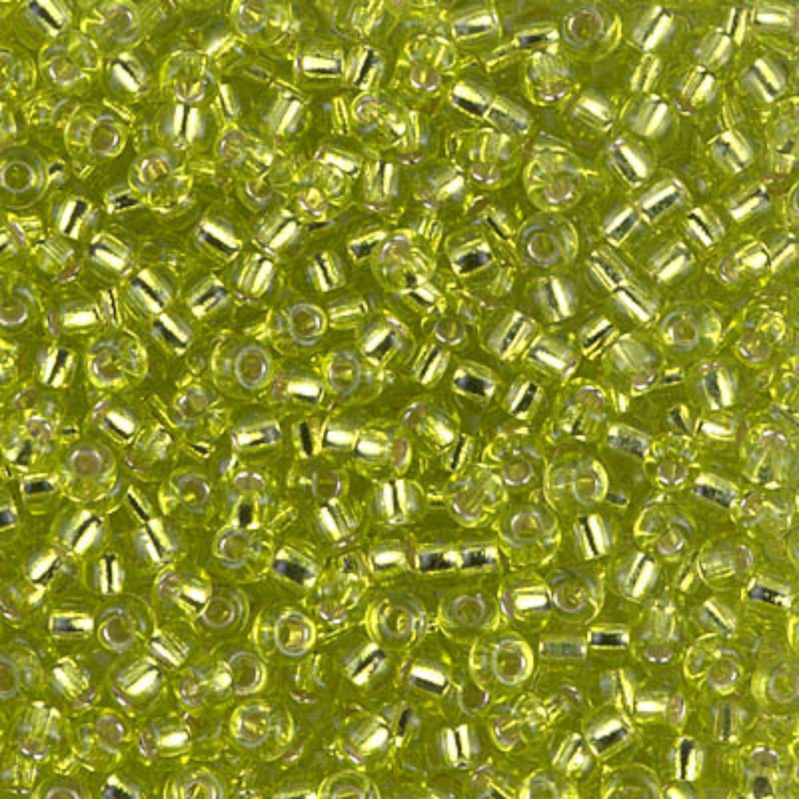 Miyuki 8/0 Seed Beads, 8-014, Silver Lined Chartreuse, 10g
