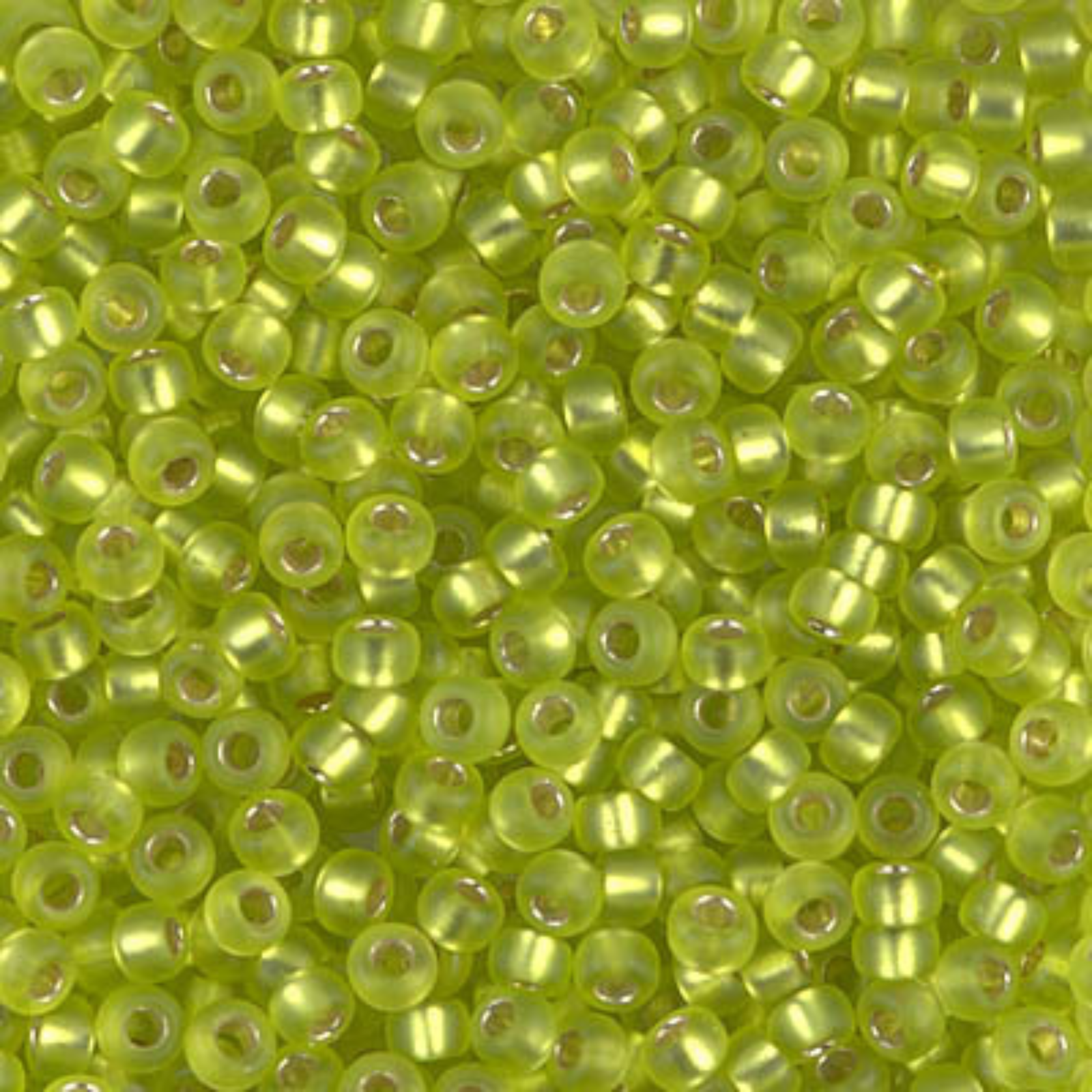 Miyuki 8/0 Seed Beads, 8-014F, Silver Lined Chartreuse Matte, 10g