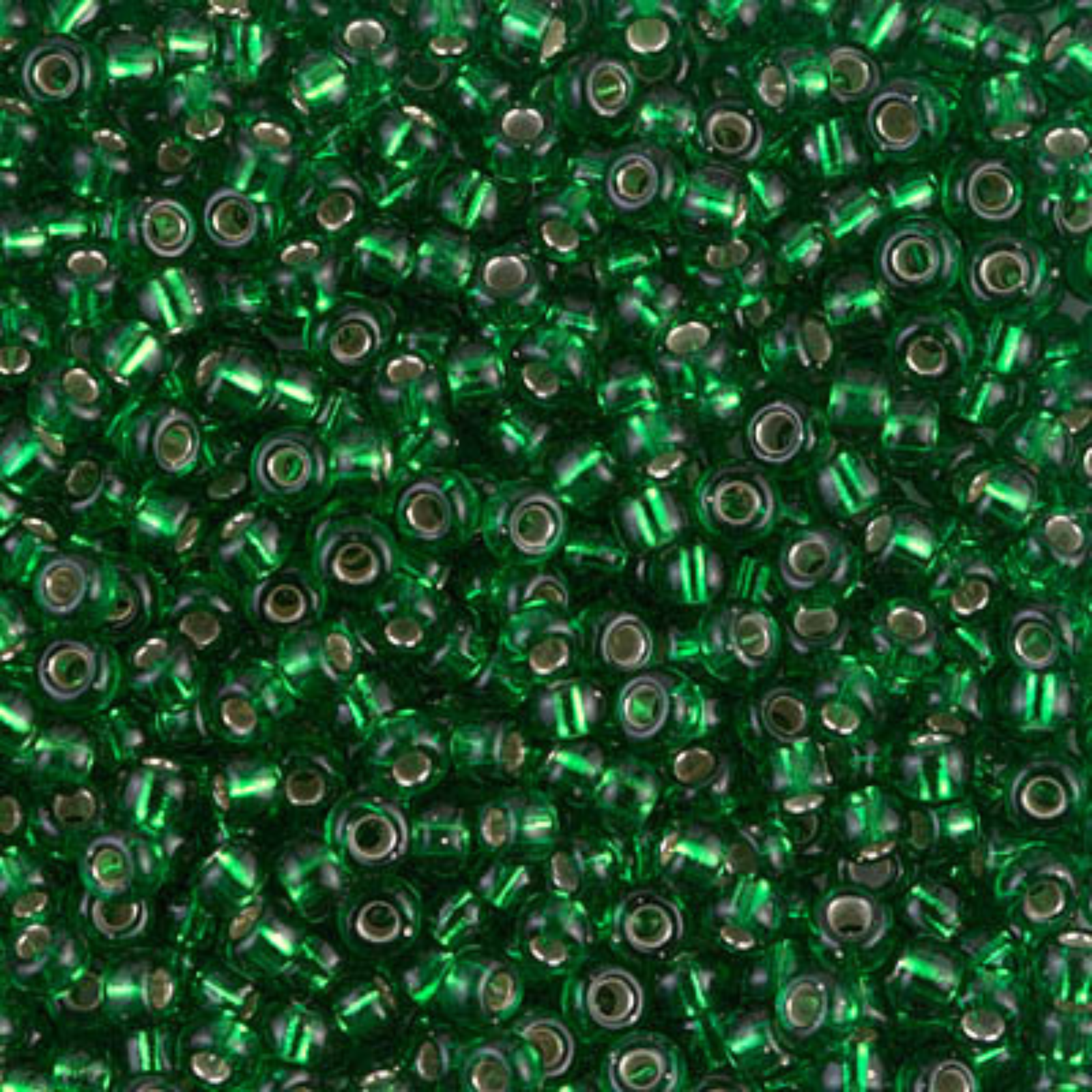 Miyuki 8/0 Seed Beads, 8-016, Silver Lined Green, 10g