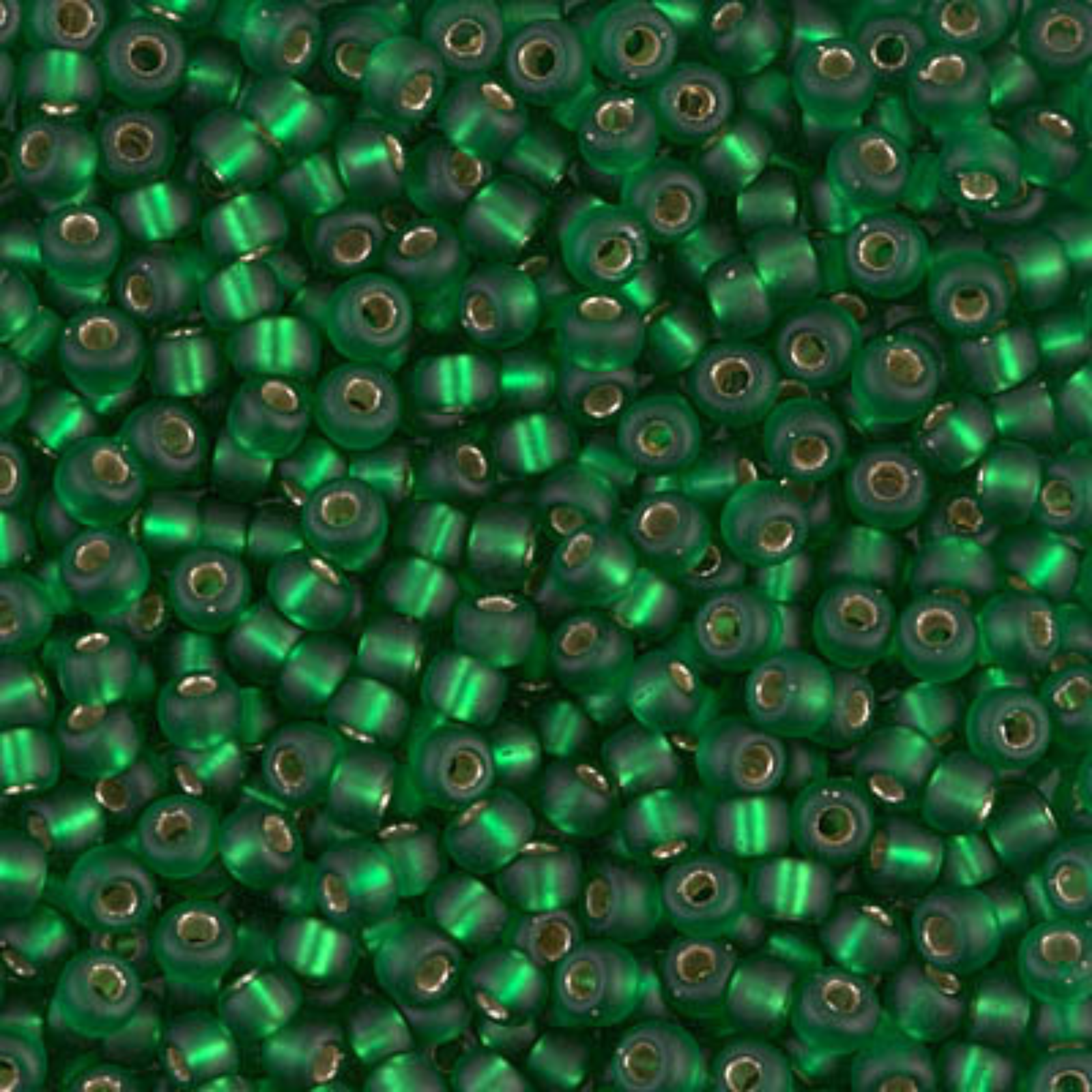 Miyuki 8/0 Seed Beads, 8-016F, Silver Lined Green Matte, 10g