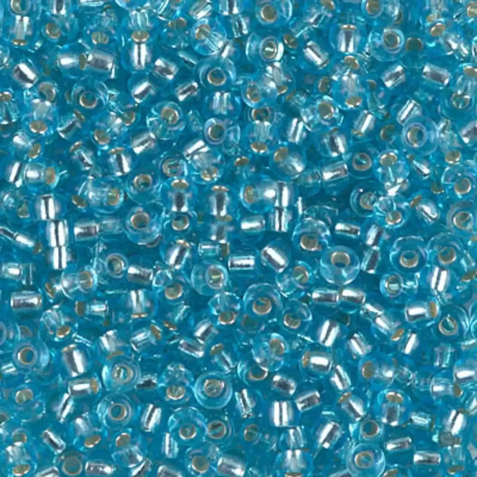 Miyuki 8/0 Seed Beads, 8-018, Silver Lined Aqua, 10g - The Argus Collection