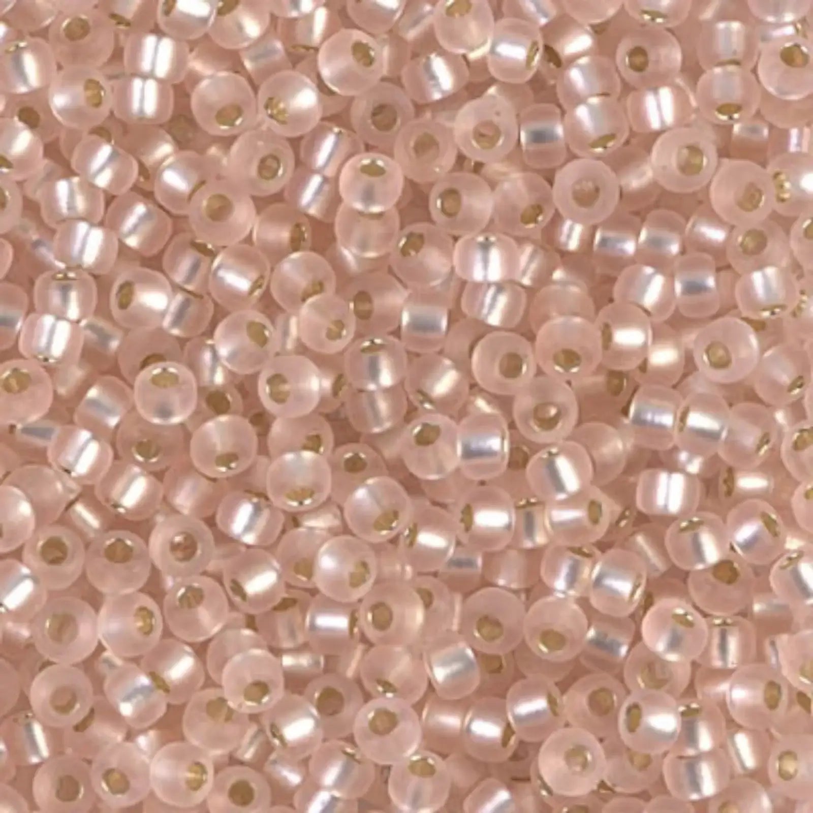 Miyuki 8/0 Seed Beads, 8-023F, Silver Lined Light Blush Matte, 10g