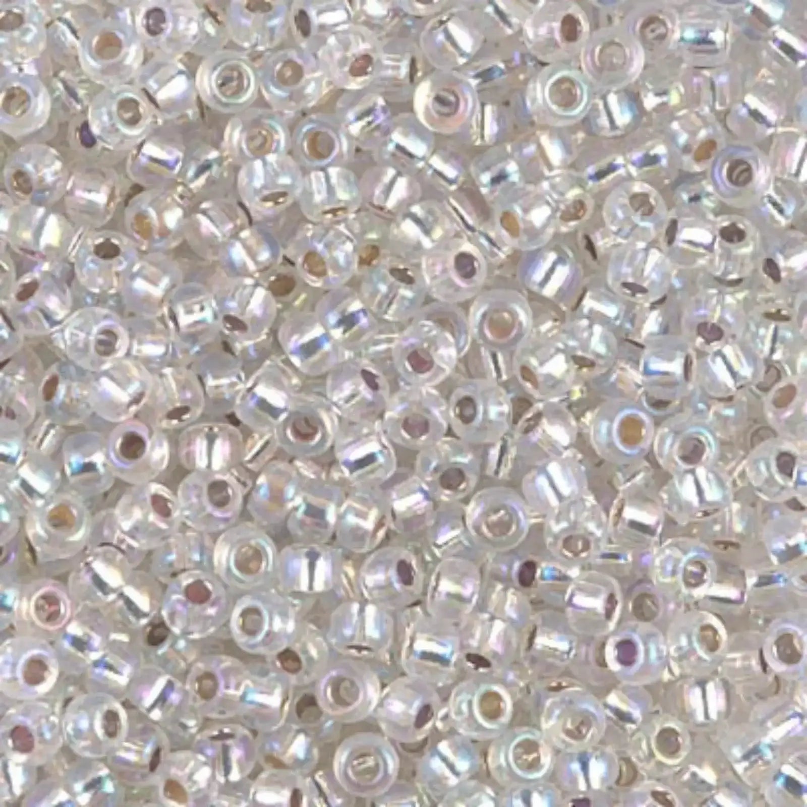Miyuki 8/0 Seed Beads, 8-1001, Silver Lined Crystal AB, 10g - The Argus Collection