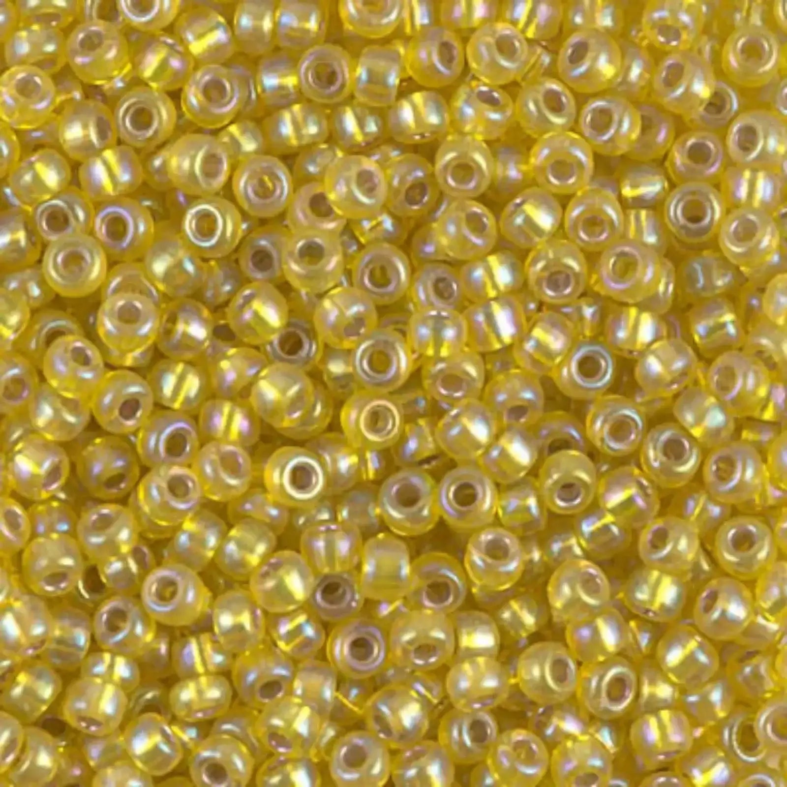 Miyuki 8/0 Seed Beads, 8-1006, Silver Lined Yellow AB, 10g - The Argus Collection