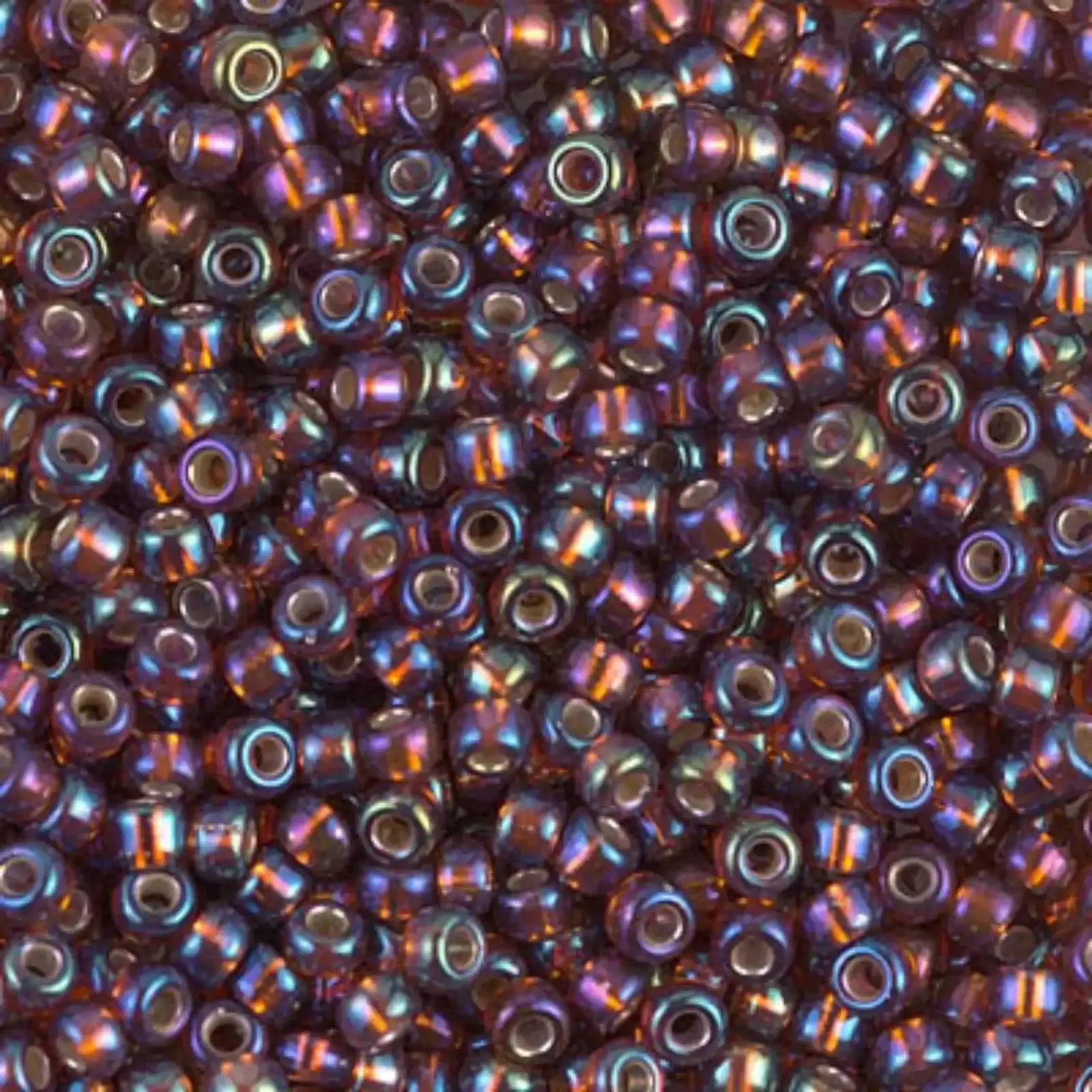 Miyuki 8/0 Seed Beads, 8-1005, Silver Lined Dark Topaz AB, 10g - The Argus Collection