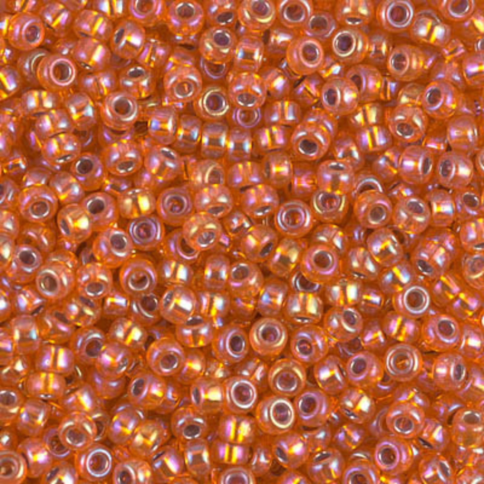 Miyuki 8/0 Seed Beads, 8-1008, Silver Lined Orange AB, 10g