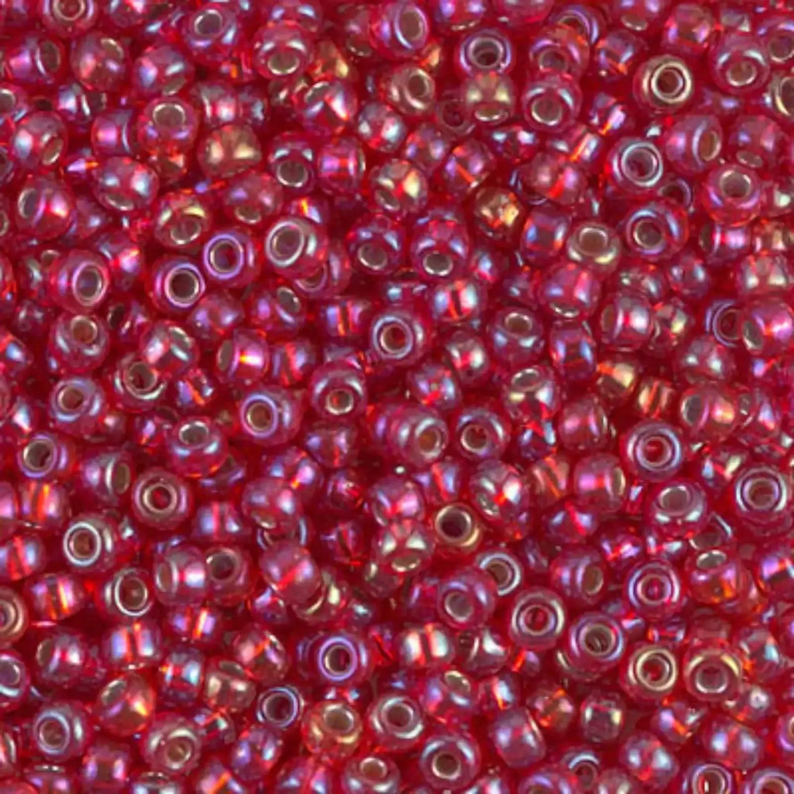 Miyuki 8/0 Seed Beads, 8-1010, Silver Lined Flame Red AB, 10g - The Argus Collection