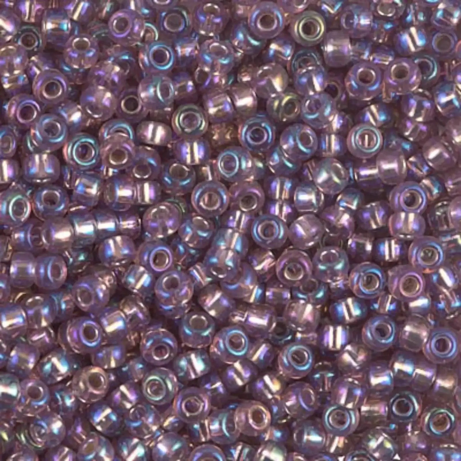 Miyuki 8/0 Seed Beads, 8-1012, Silver Lined Smoky Amethyst AB, 10g - The Argus Collection